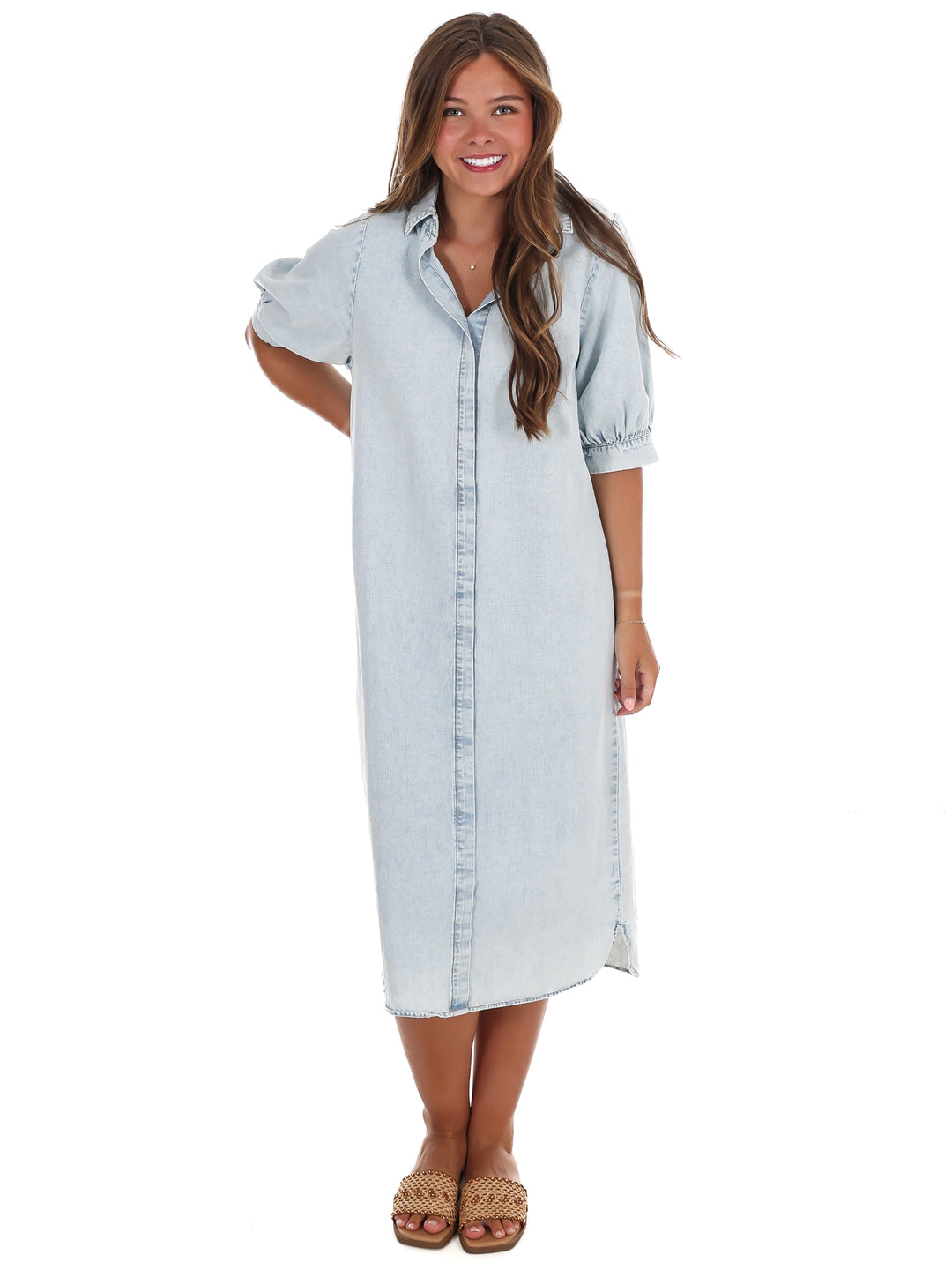 Weekend Wander Denim Midi Dress