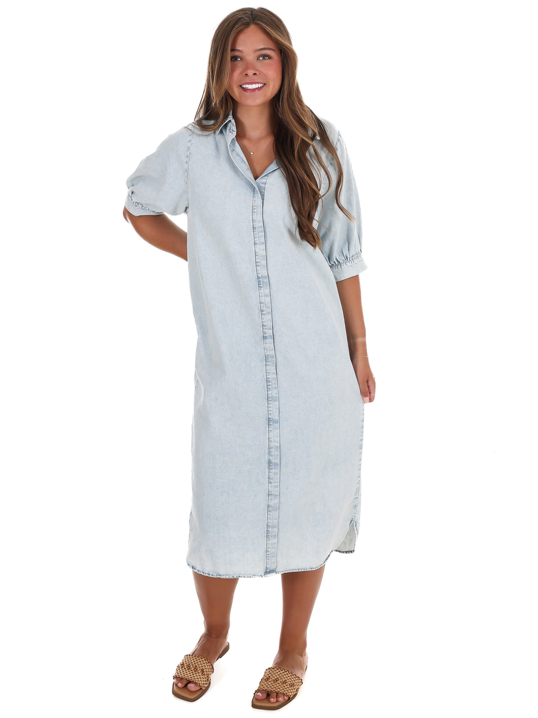 Weekend Wander Denim Midi Dress