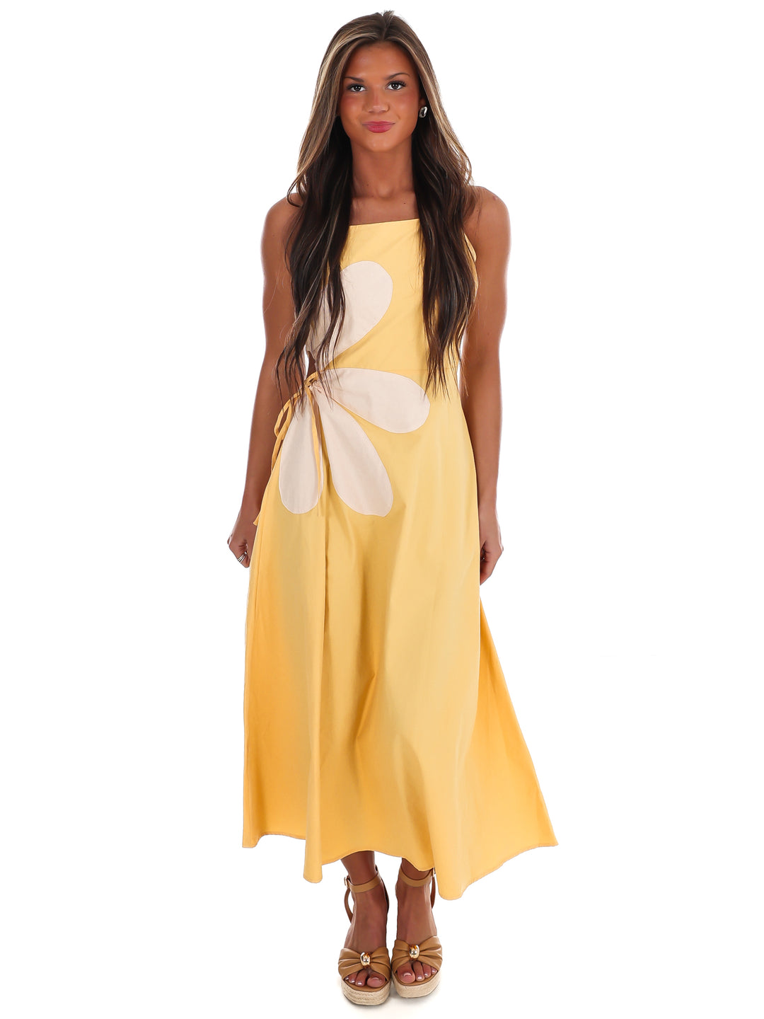Wildflower Wishes Floral Cut Out Midi Dress