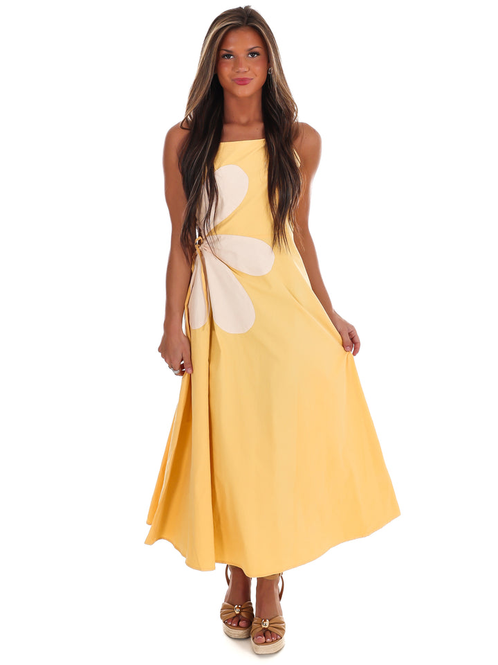 Wildflower Wishes Floral Cut Out Midi Dress