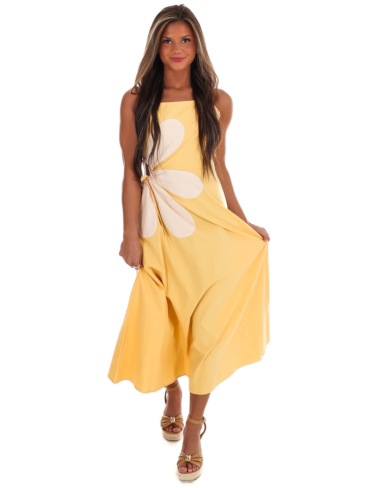 Wildflower Wishes Floral Cut Out Midi Dress