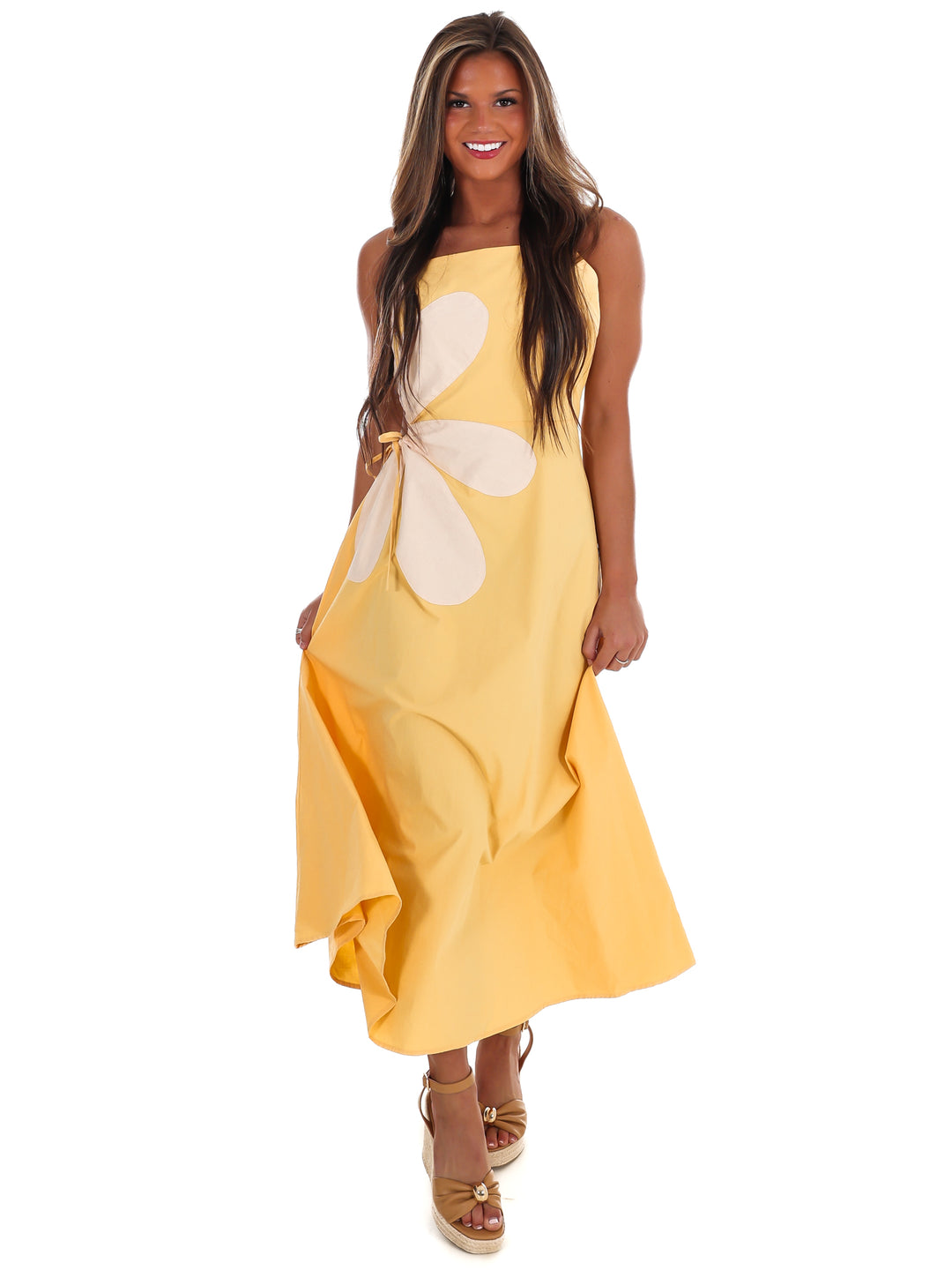 Wildflower Wishes Floral Cut Out Midi Dress