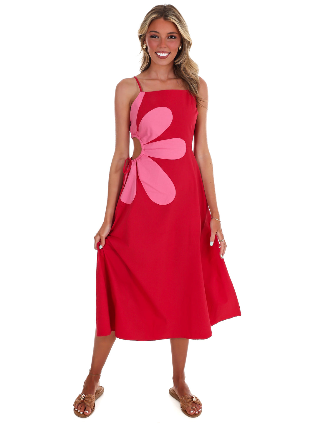 Wildflower Wishes Floral Cut Out Midi Dress