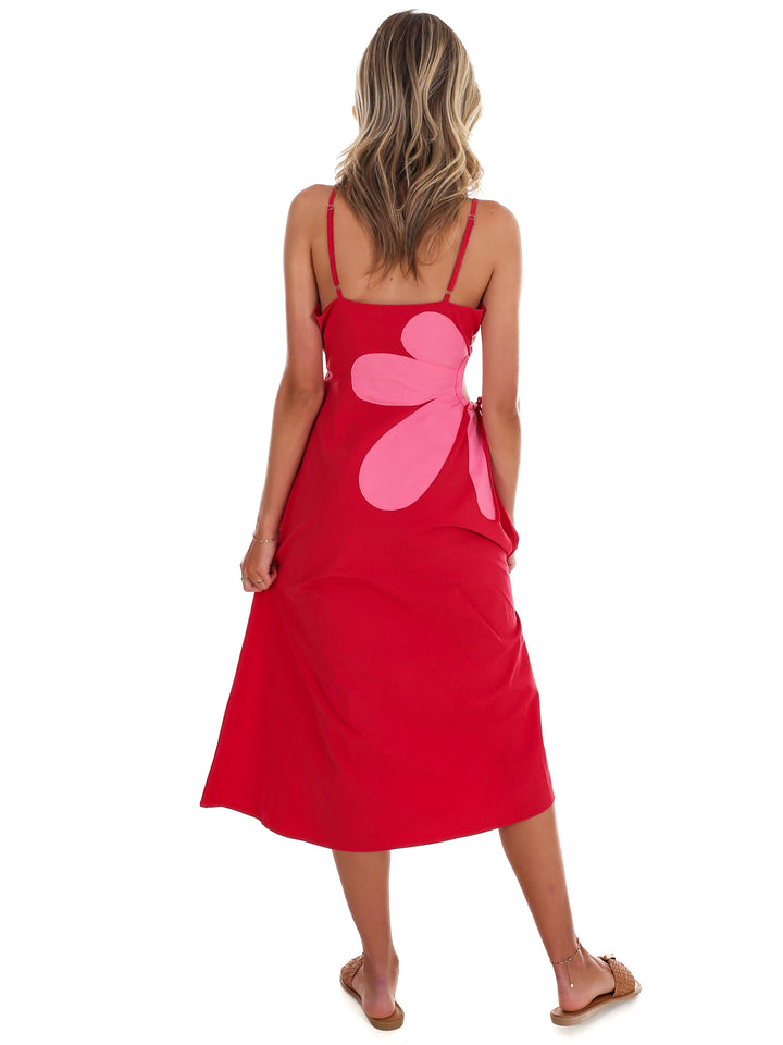 Wildflower Wishes Floral Cut Out Midi Dress