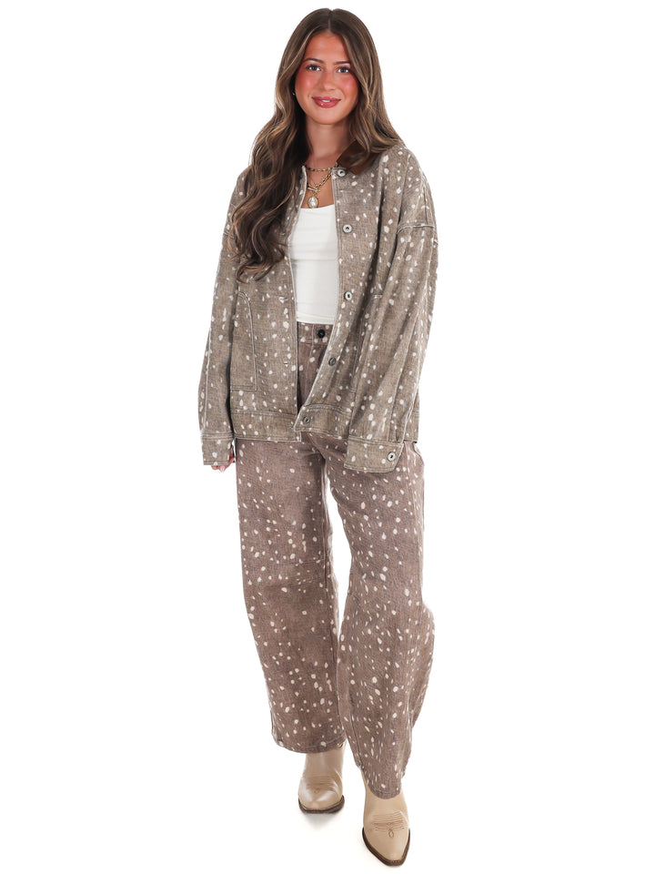 Deerfield Animal Print Denim Jacket