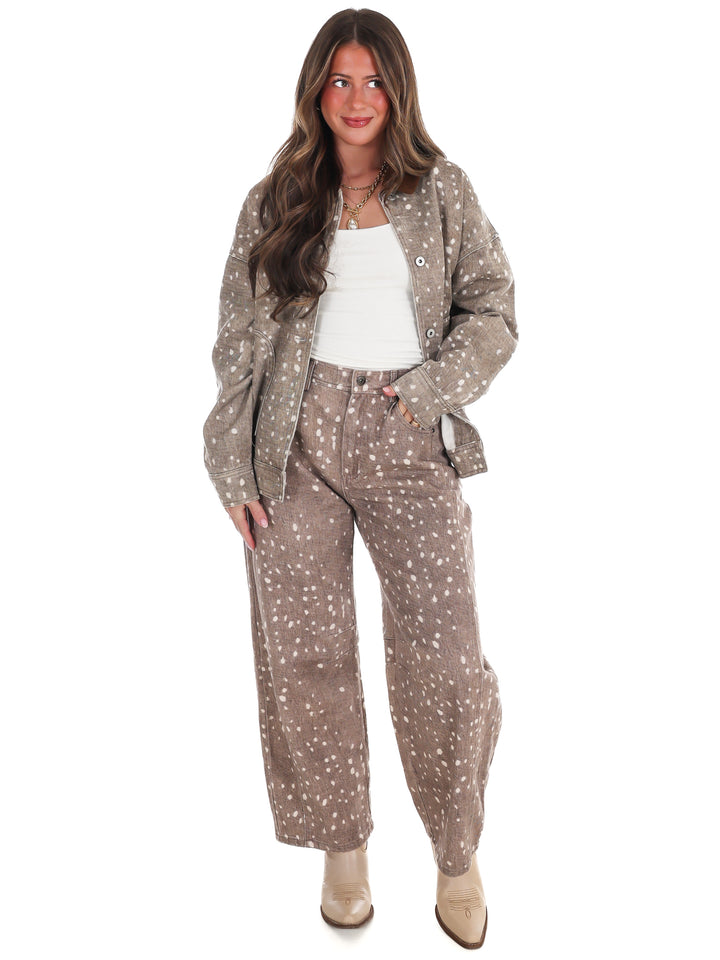 Deerfield Animal Print Denim Jacket