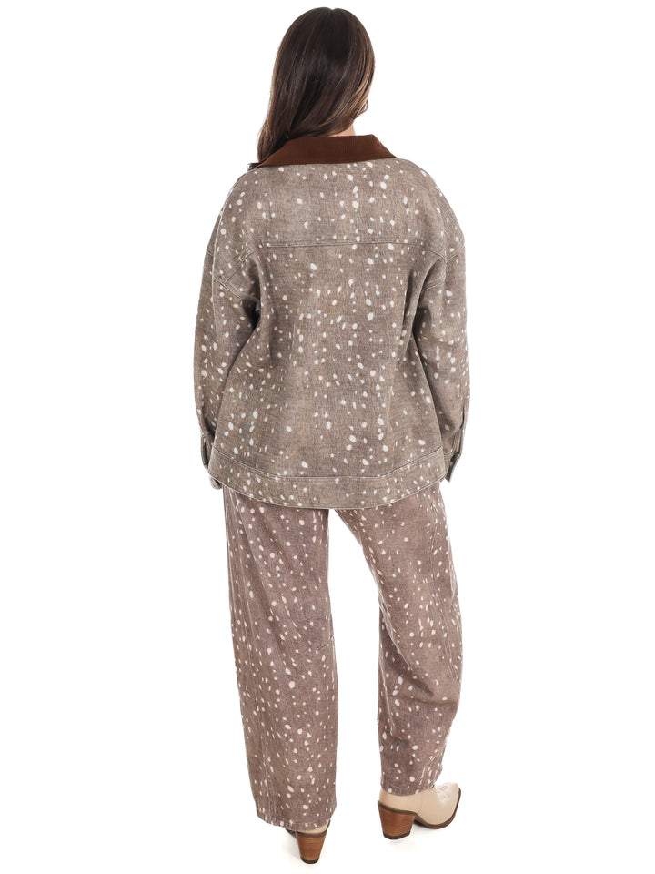 Deerfield Animal Print Denim Jacket