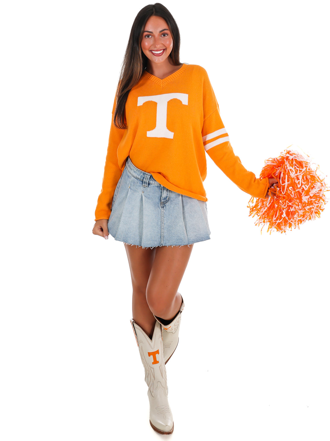 Power T V-Neck Varsity Sweater