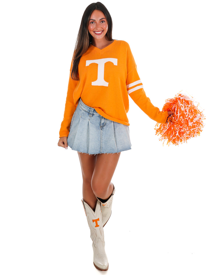 Power T V-Neck Varsity Sweater