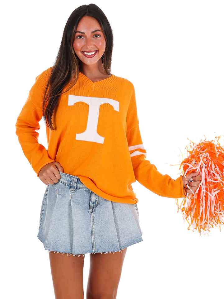 Power T V-Neck Varsity Sweater