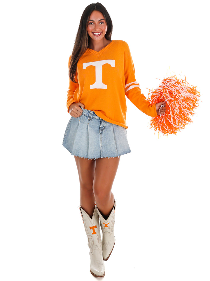 Power T V-Neck Varsity Sweater