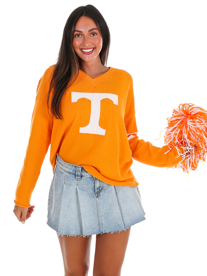 Power T V-Neck Varsity Sweater