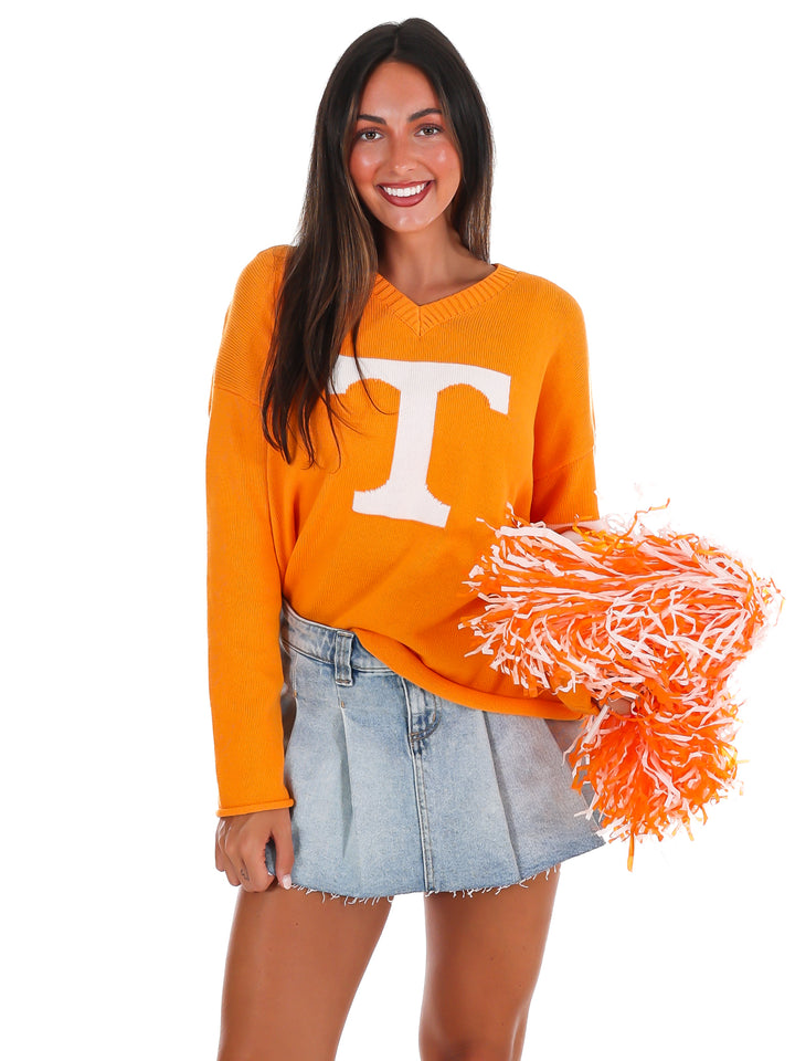 Power T V-Neck Varsity Sweater