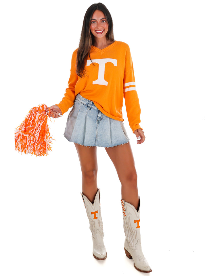Power T V-Neck Varsity Sweater