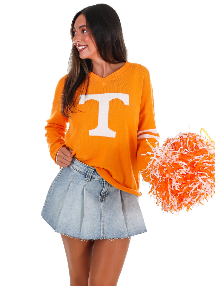 Power T V-Neck Varsity Sweater