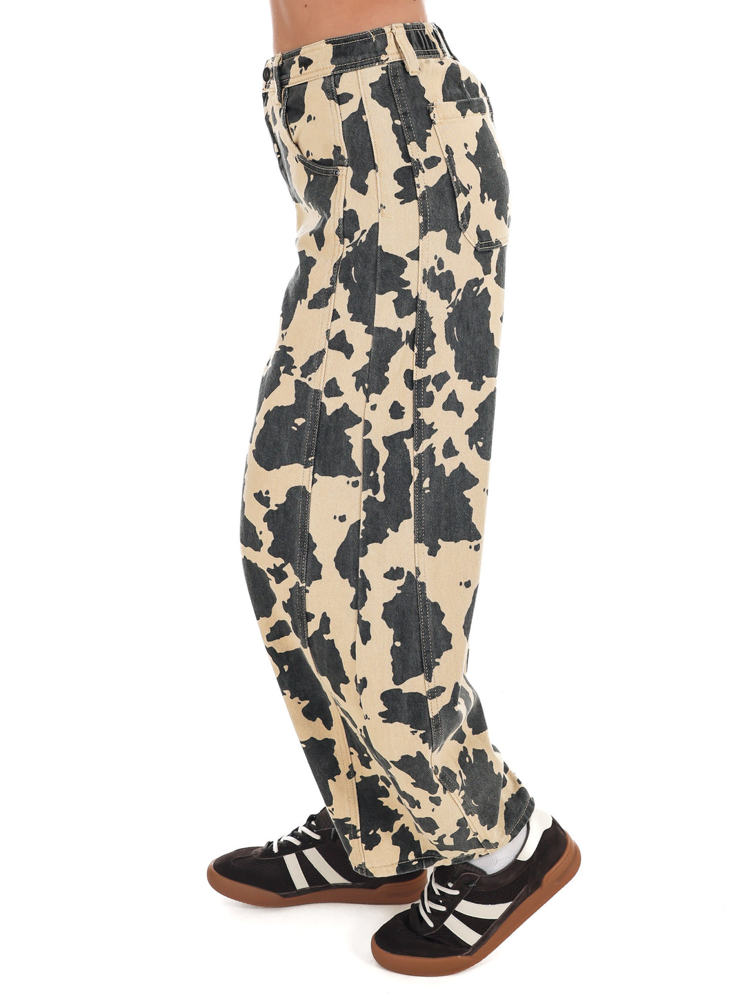 Cow Print Barrel Pants