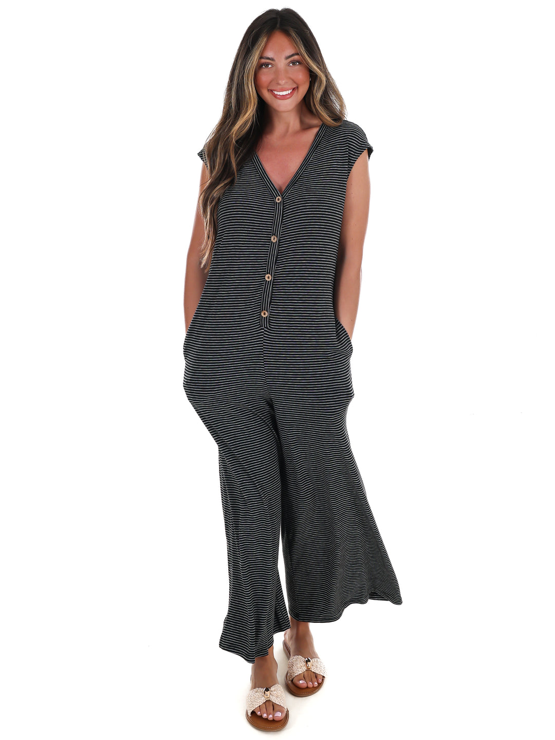 Easy Days Striped Jumpsuit