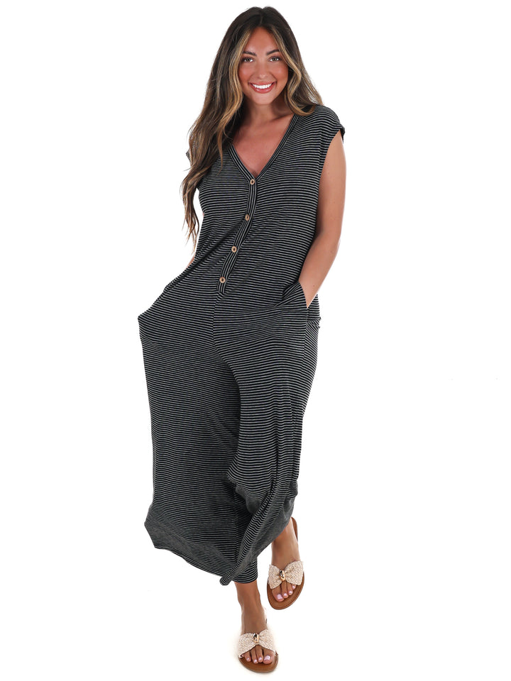 Easy Days Striped Jumpsuit