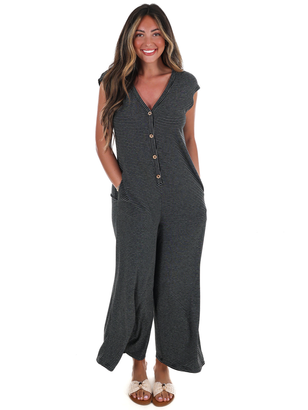 Easy Days Striped Jumpsuit