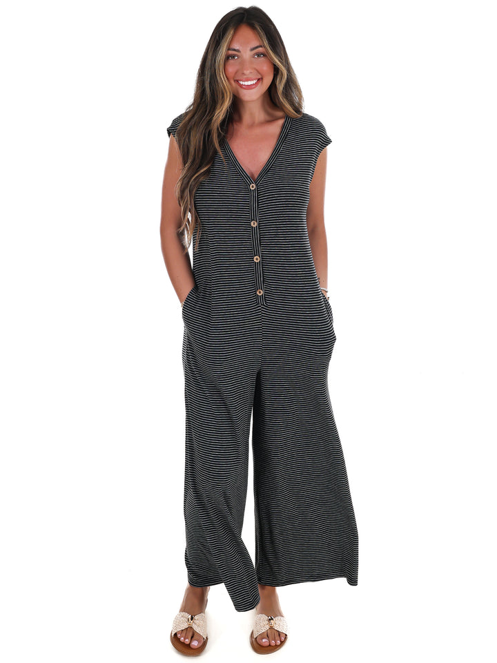 Easy Days Striped Jumpsuit