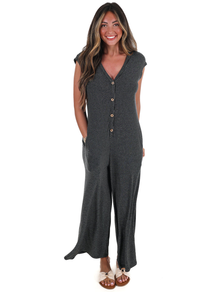 Easy Days Striped Jumpsuit