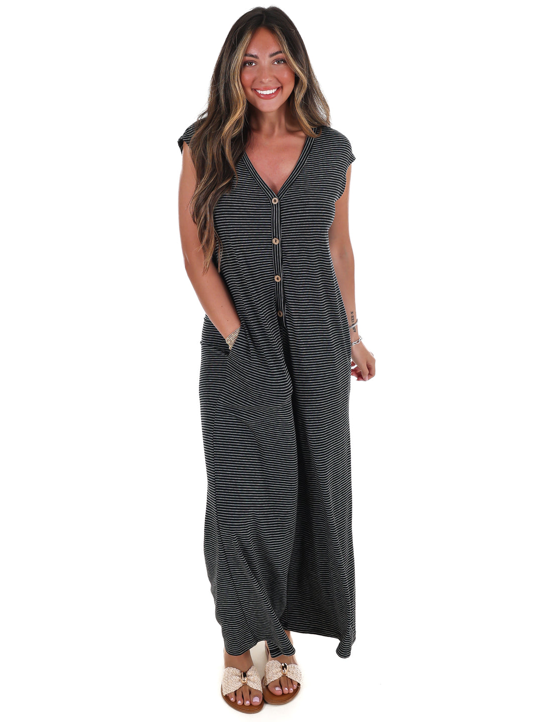 Easy Days Striped Jumpsuit
