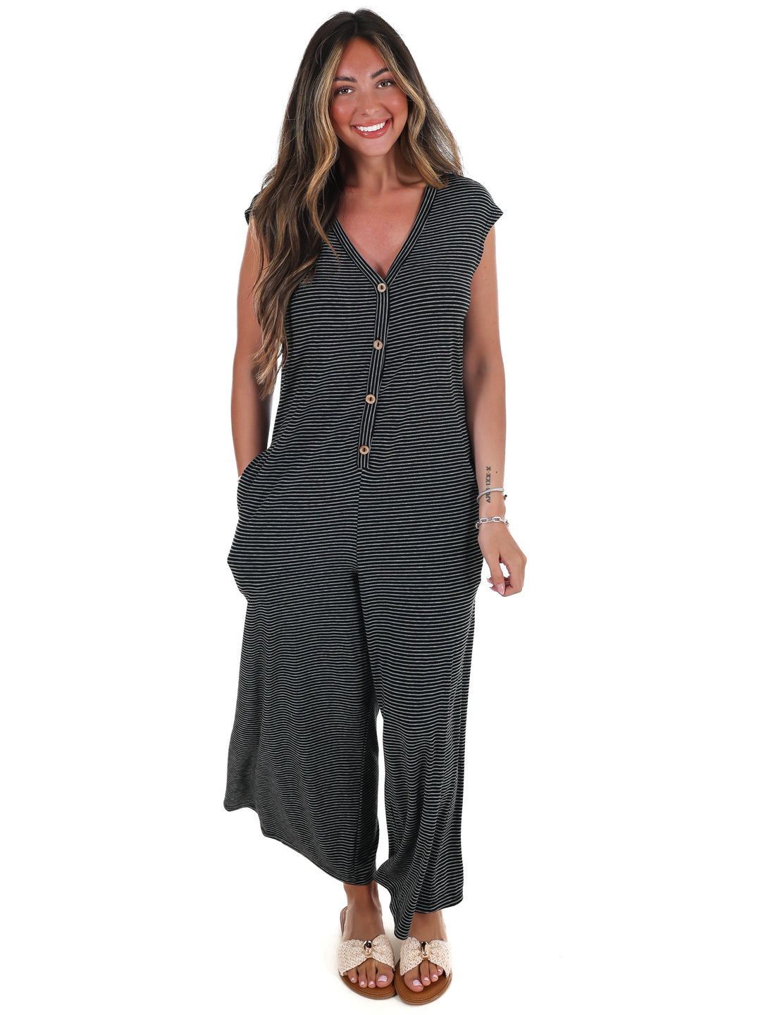 Easy Days Striped Jumpsuit