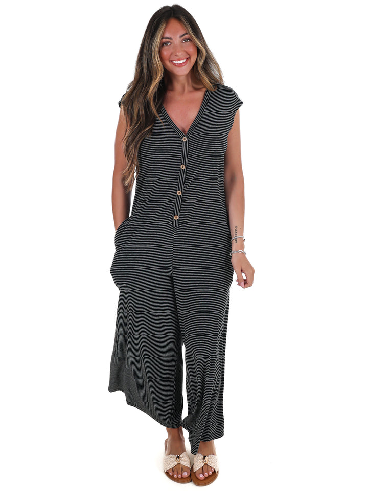 Easy Days Striped Jumpsuit
