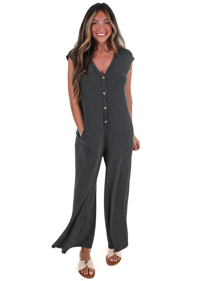 Easy Days Striped Jumpsuit