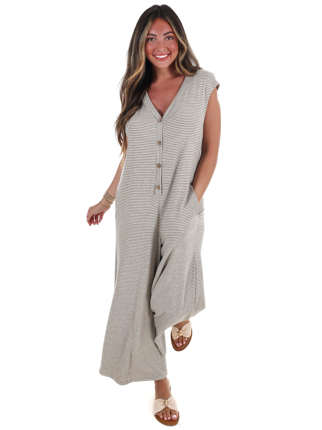 Easy Days Striped Jumpsuit
