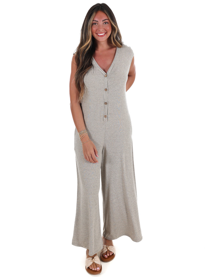 Easy Days Striped Jumpsuit