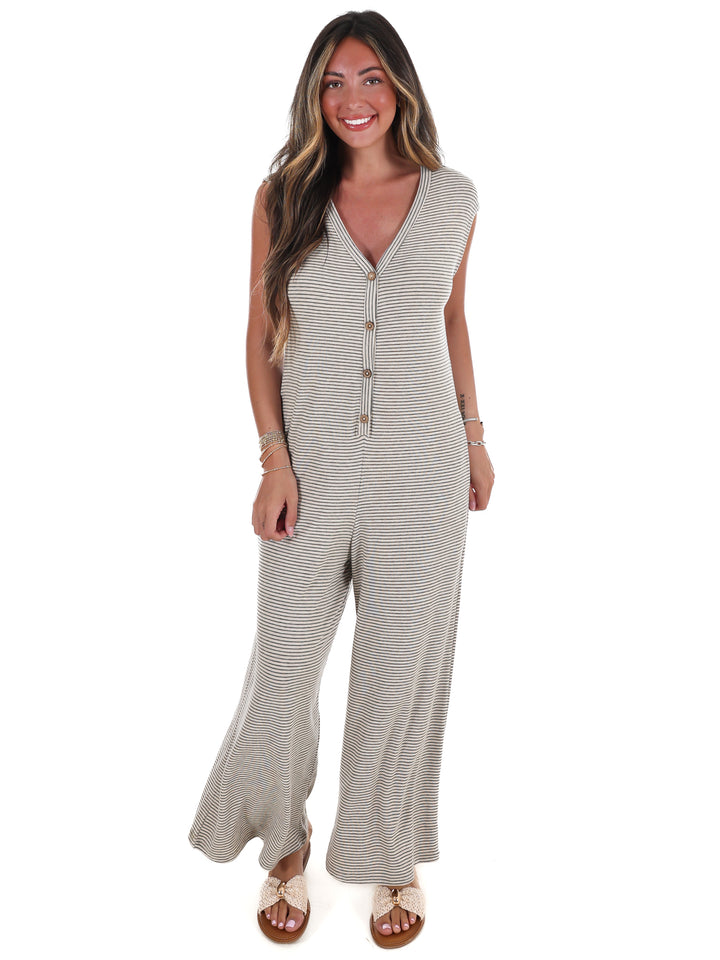 Easy Days Striped Jumpsuit