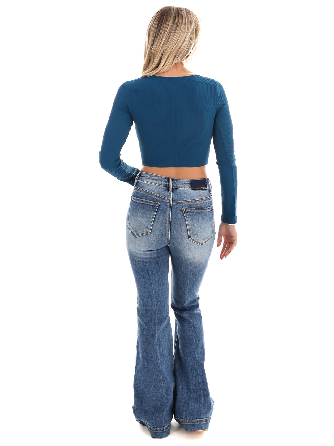 Classic Ribbed Long Sleeve Crop Top