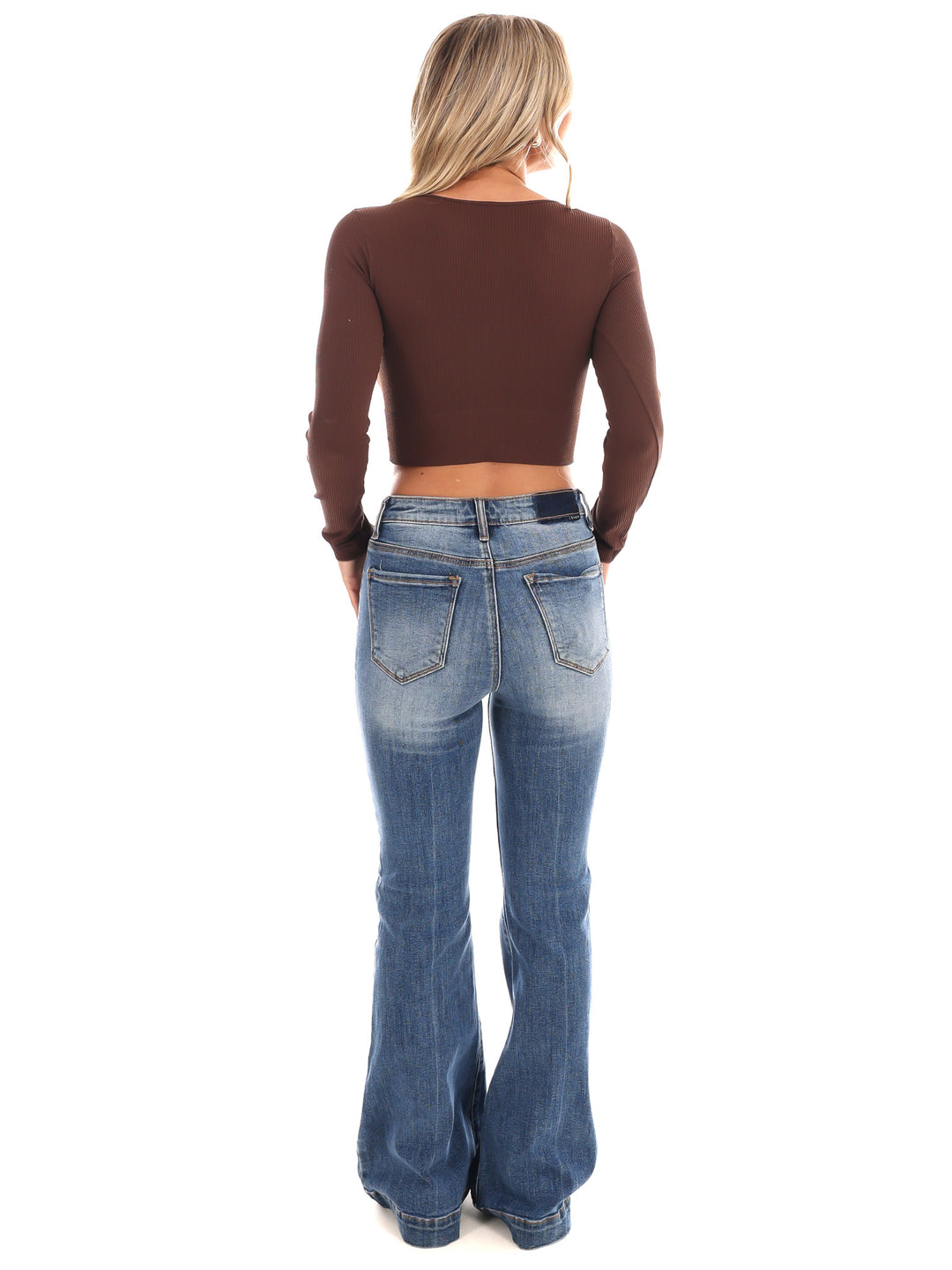 Classic Ribbed Long Sleeve Crop Top