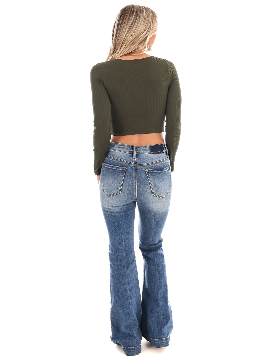 Classic Ribbed Long Sleeve Crop Top