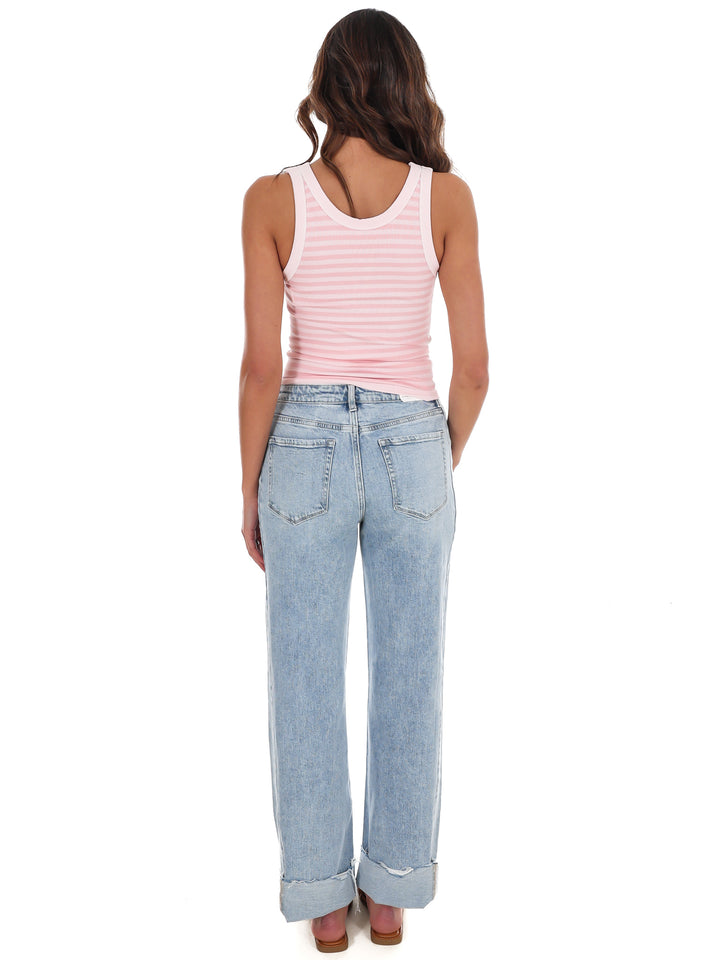 Double Take Stripe Ribbed Tank