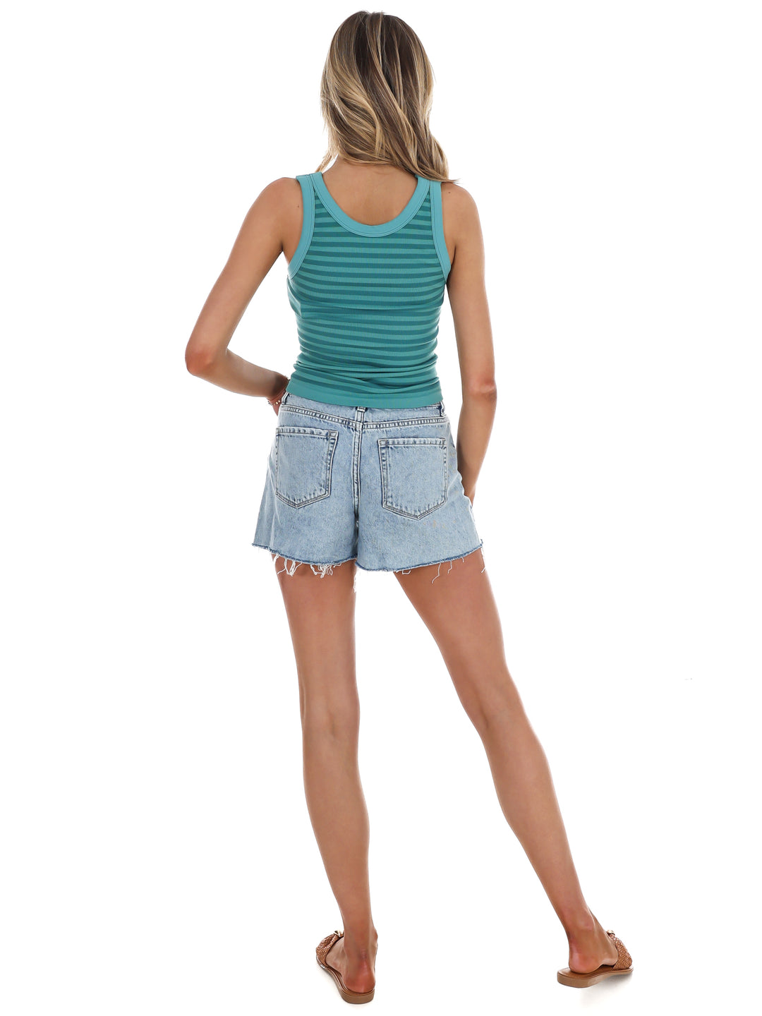 Double Take Stripe Ribbed Tank