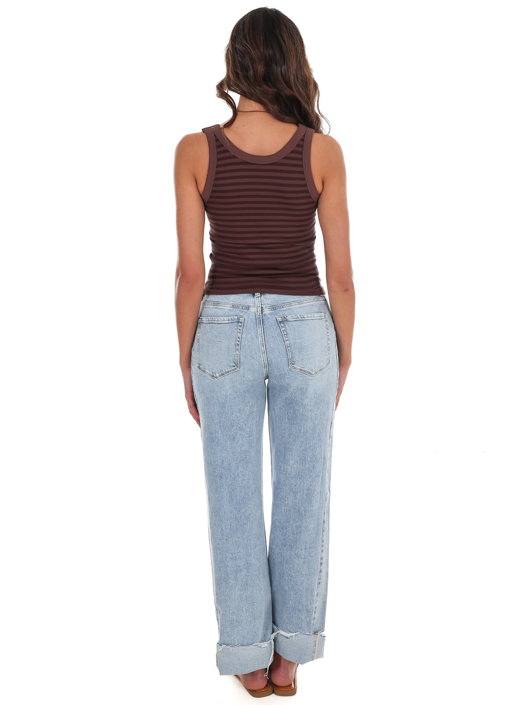 Double Take Stripe Ribbed Tank