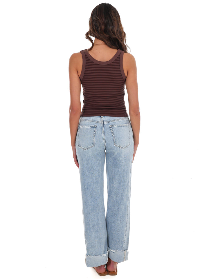 Double Take Stripe Ribbed Tank