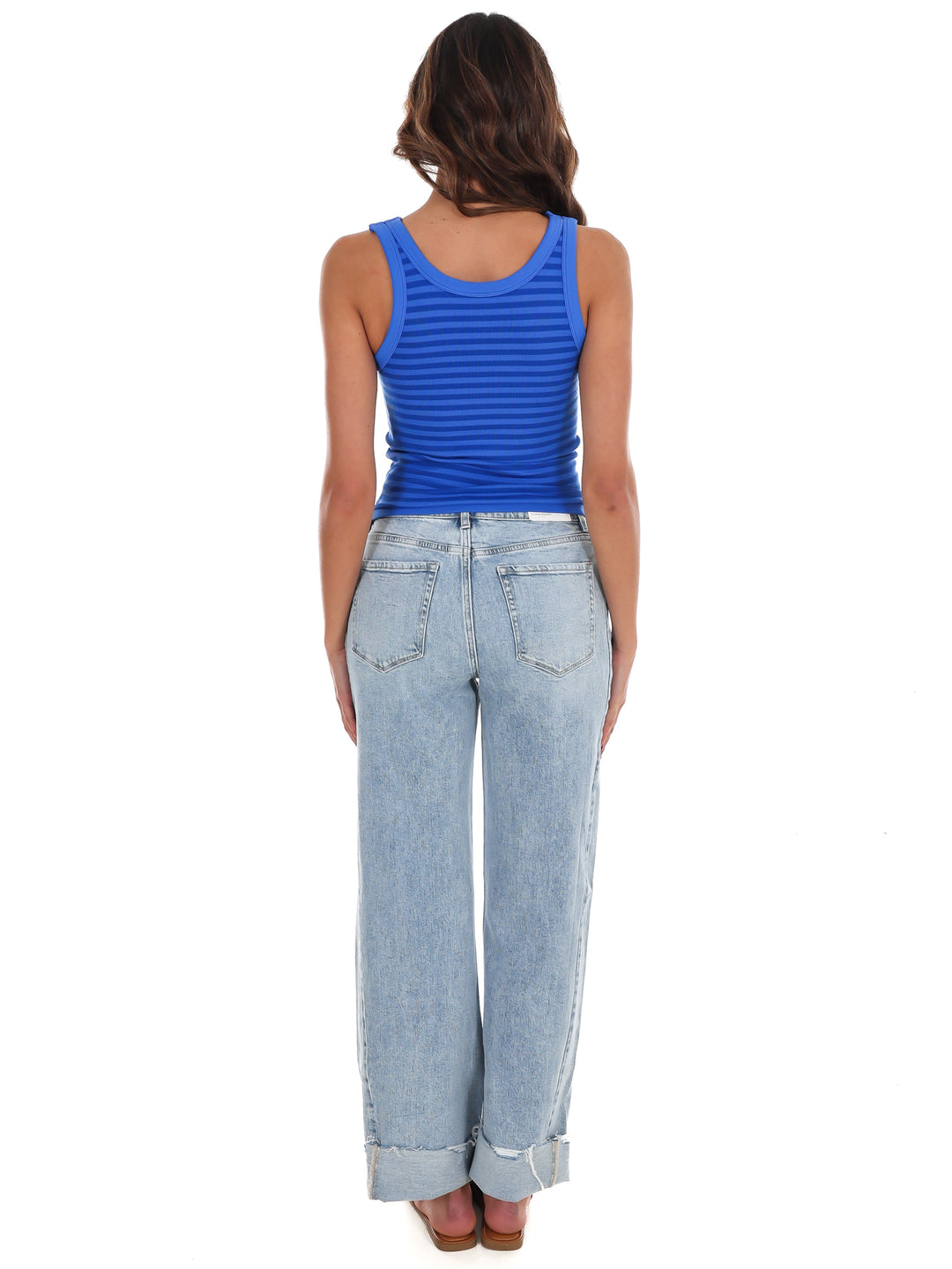 Double Take Stripe Ribbed Tank