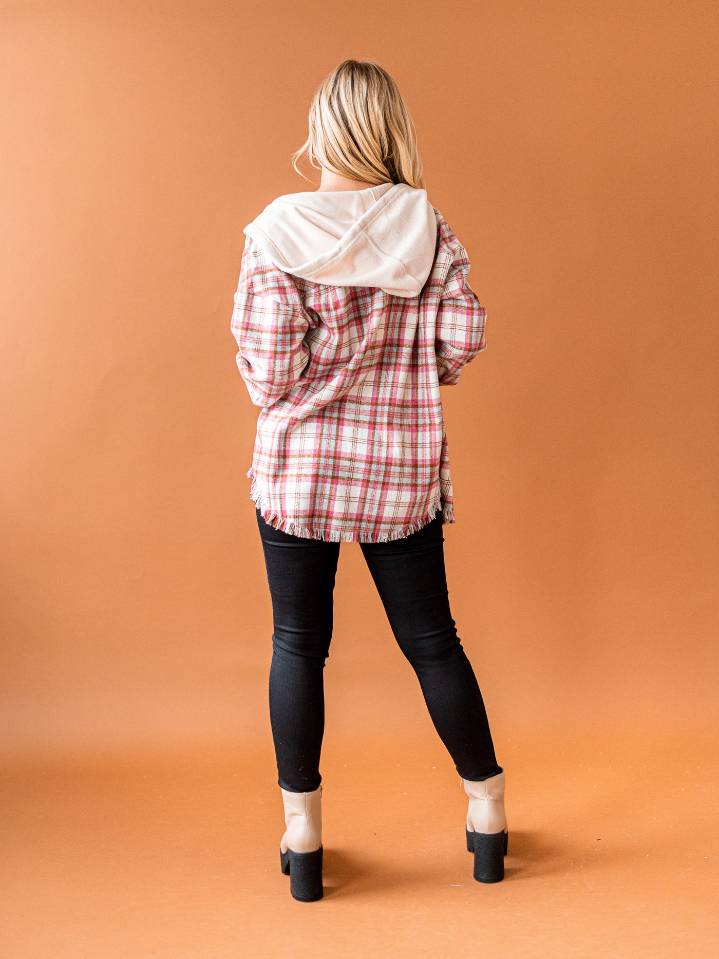 Worth Your While Hooded Plaid Top