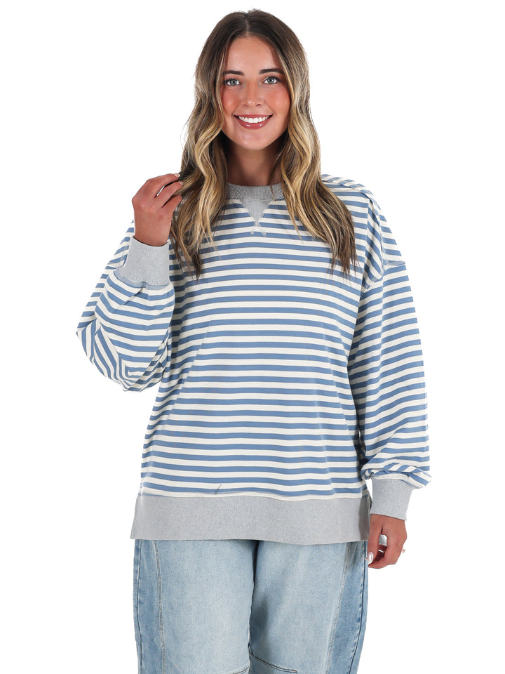 Comfy Casual Oversized Stripe Top