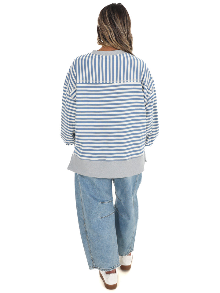 Comfy Casual Oversized Stripe Top