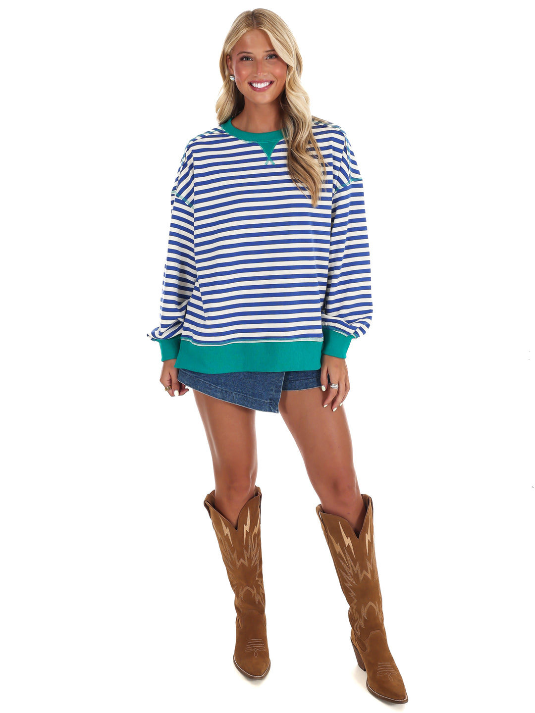 Comfy Casual Oversized Stripe Top