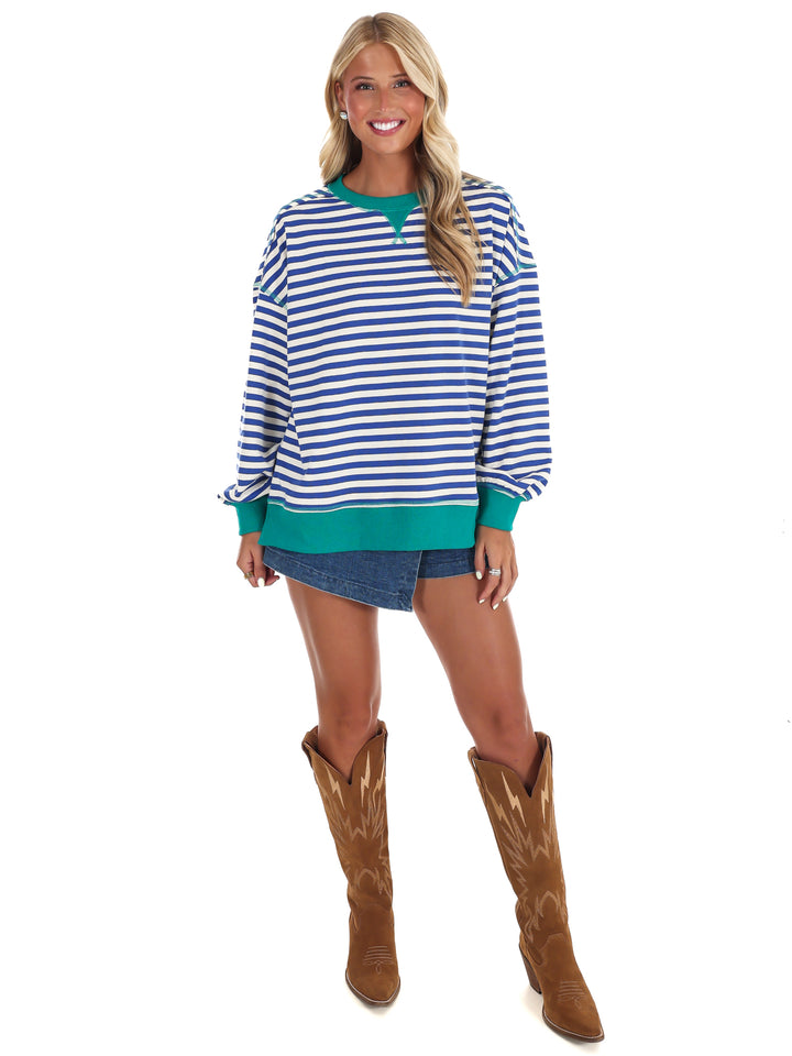Comfy Casual Oversized Stripe Top