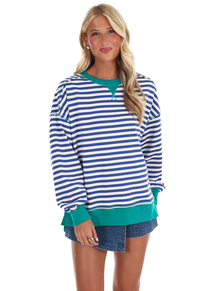 Comfy Casual Oversized Stripe Top