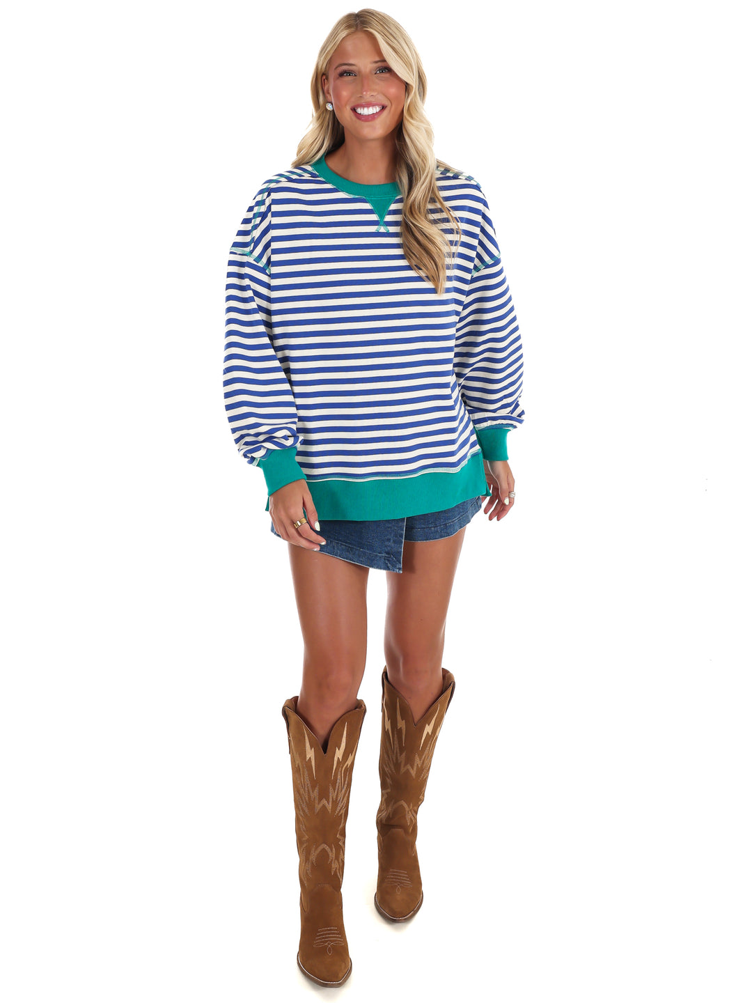 Comfy Casual Oversized Stripe Top
