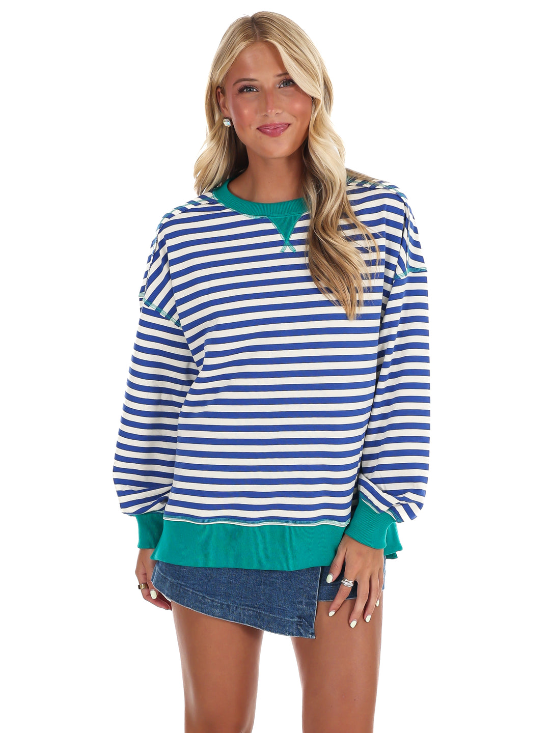 Comfy Casual Oversized Stripe Top