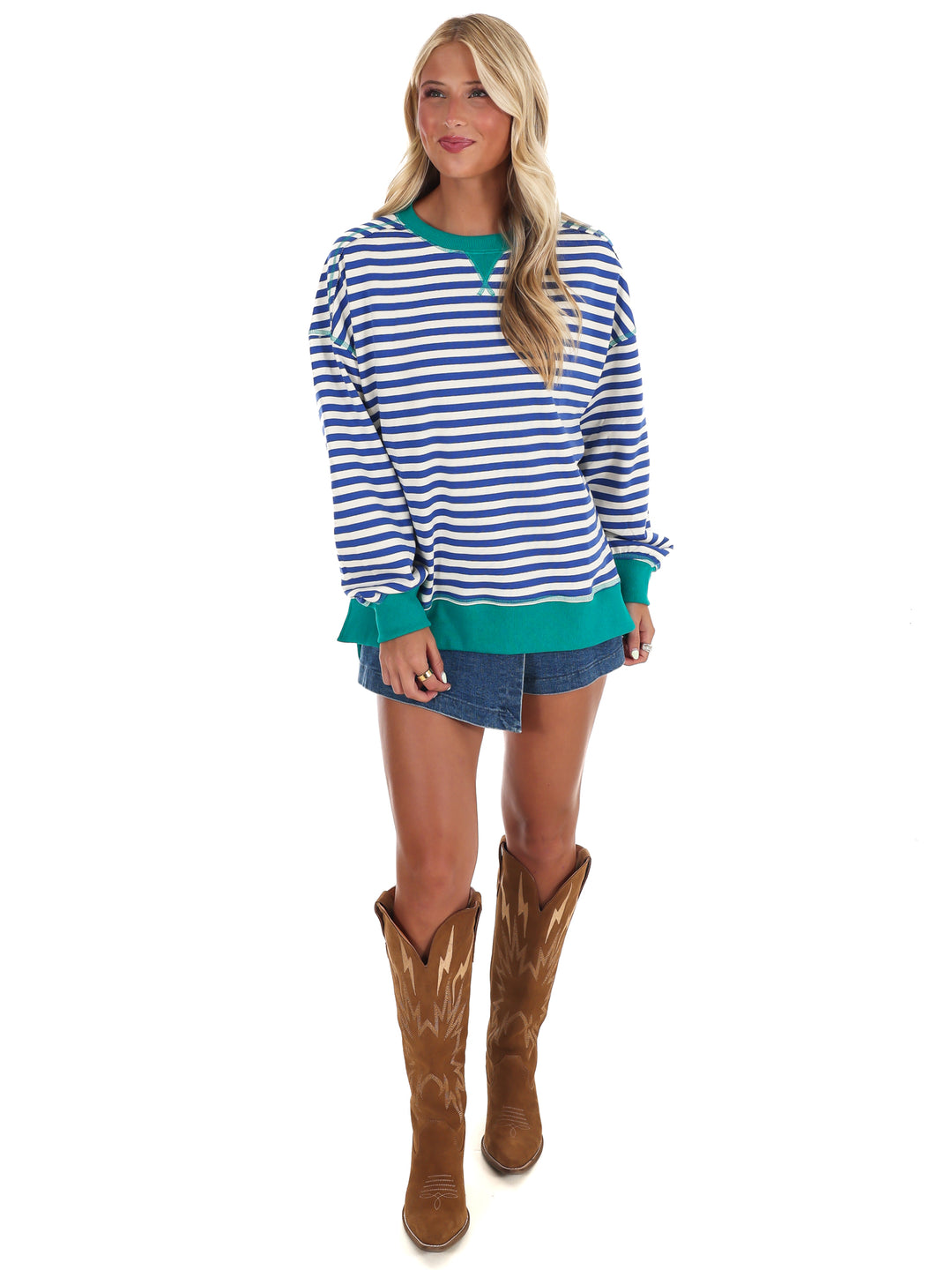 Comfy Casual Oversized Stripe Top