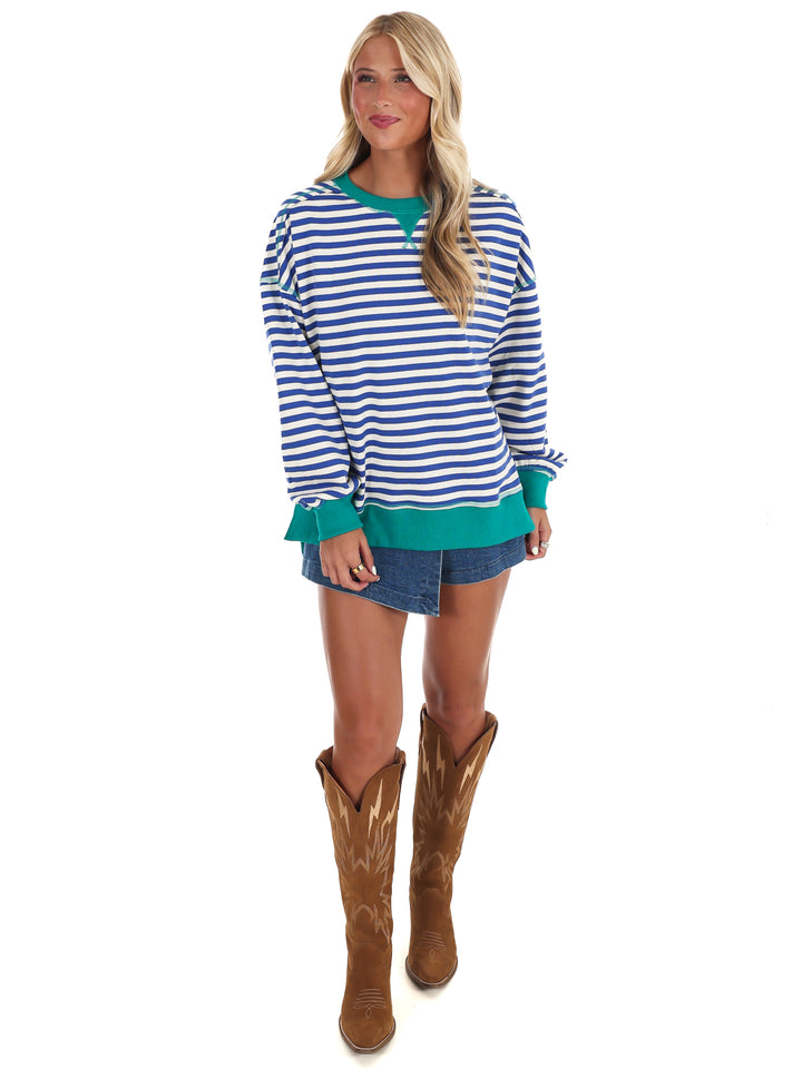 Comfy Casual Oversized Stripe Top